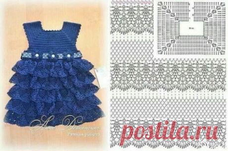 Платье крючком для девочки