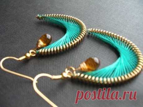 Необычные серьги в технике Ганутель