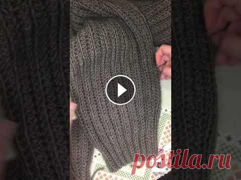 Мужской кардиган английской резинкой крючком Пошаговое описание, как легко и просто из любой нитки на любой размер связать кардиган крючком! Можно вязать и женский кардиган и детскую модель даже ...
