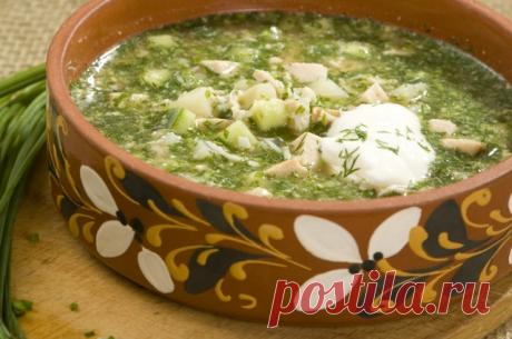 Сибирская окрошка с черемшой