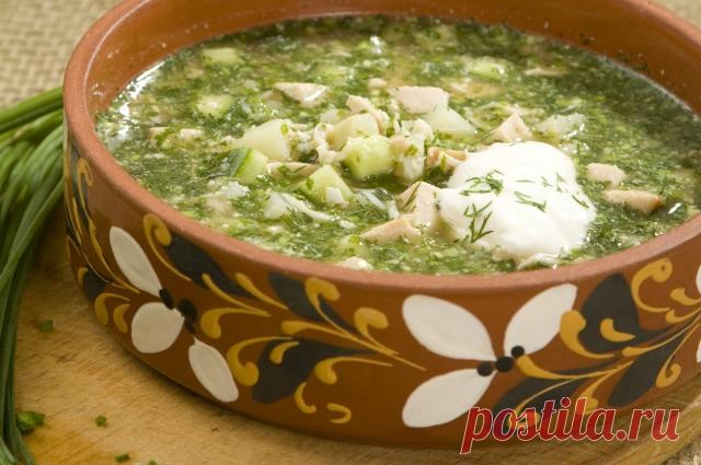 Сибирская окрошка с черемшой