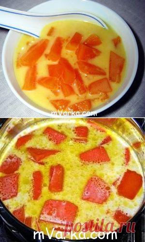 Тыквенный десерт с молоком и медом