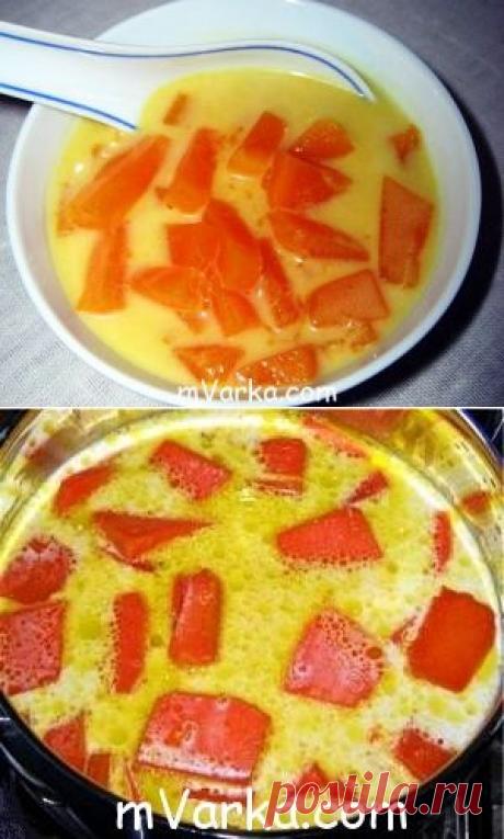 Тыквенный десерт с молоком и медом