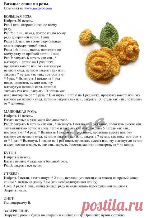 РОЗА СПИЦАМИ