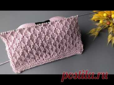 Красивый узор на основе лицевой глади!Очень долго искала именно его!#knitting#вязаниесверой#вязание