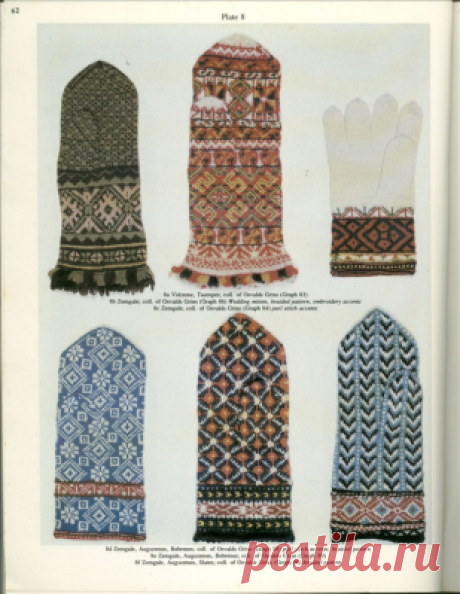 Орнаменты для вязания латвийских варежек.