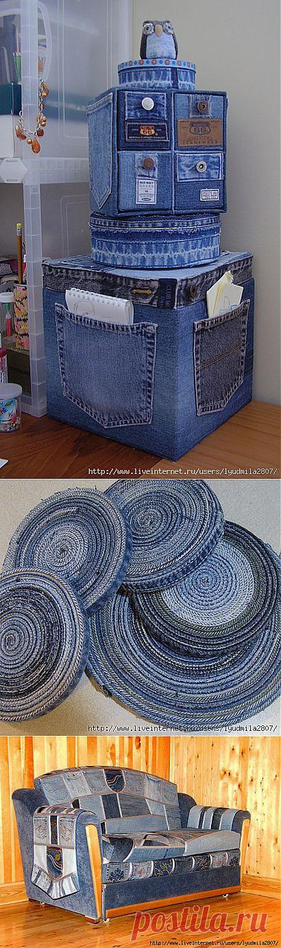 Как использовать лоскутки джинсов (подборка).