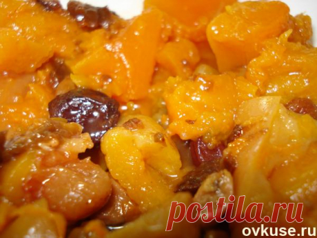 Тыква, томленая с яблоками и сухофруктами - Простые рецепты Овкусе.ру