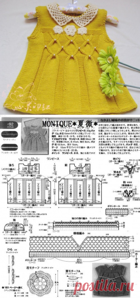 Вязаные платья спицами схемы. Детское платье спицами