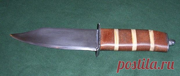 Нож с наборной ручкой из древесины