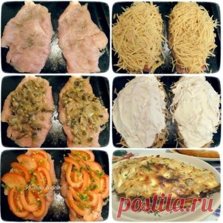 Куриная грудка под шубой Куриная грудка под шубой

Ингредиенты:


Грудка куриная 2 шт.
Картофель 3 шт.
Помидор красный 2 шт.
Лук репчатый 1 шт.
Шампиньоны свежие 2 шт.
Лук зелёный 2 шт.
Сметана 25% 150 г.
Соль по вкусу.
Перец чёрный молотый по вкусу.

Приготовление:

1. Подготовим все ингредиенты.
2. Лук и