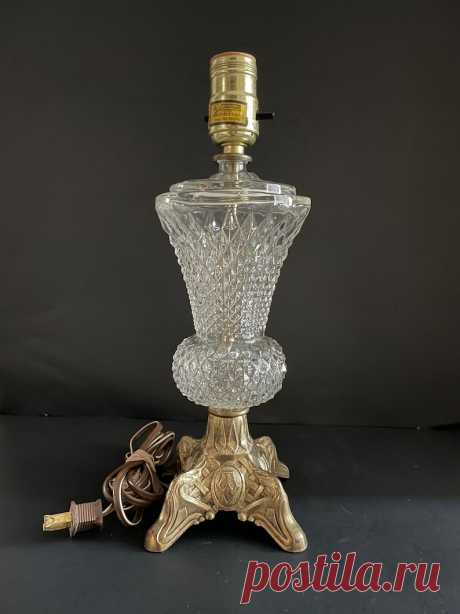 Vintage Hollywood Regency Style Clear Glass Diamond Point - Etsy Norway