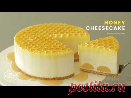 노오븐~🍯 허니 치즈케이크 만들기 : No-Bake Honey Cheesecake Recipe : はちみつレアチーズケーキ | Cooking tree