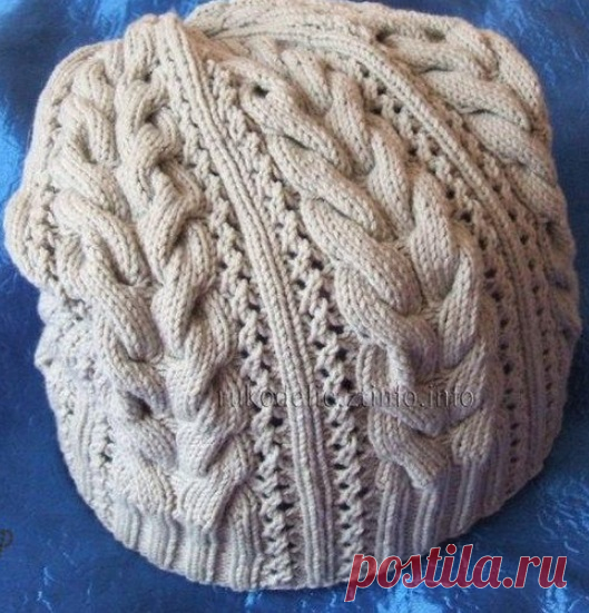 Шапка и митенки спицами