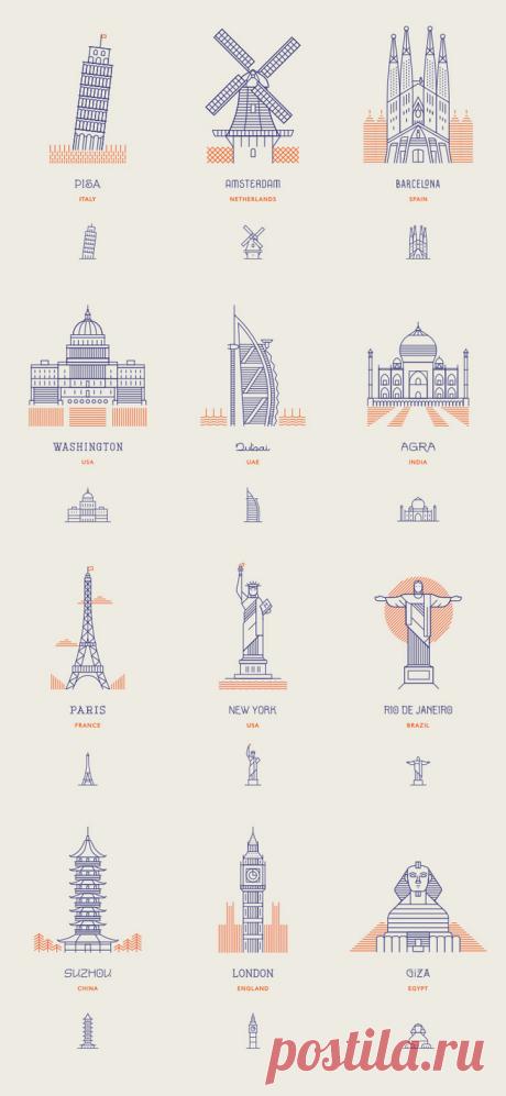 World Landmarks : We...@素芄子采集到素材(305图)_花瓣平面
