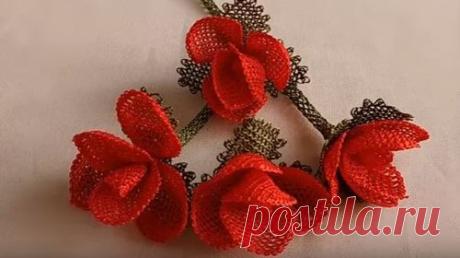İĞNE OYASI SAPLI GÜL YAPILIŞI TÜRKÇE VİDEOLU | Nazarca.com