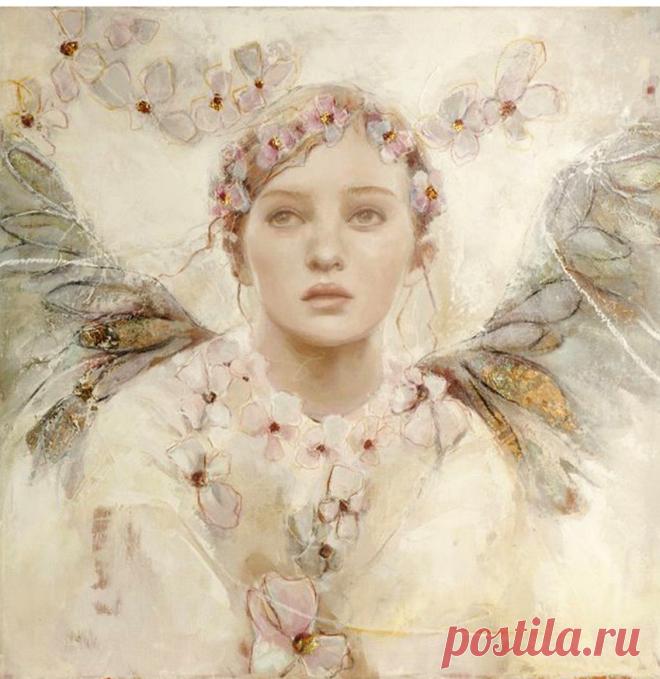 На бело-розовых пионов лепестках... Художница Elvira Amrhein.