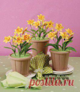 Как сделать нарциссы из полимерной глины. | Творческие мастер-классы по рукоделию и кулинарии.