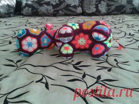 Игрушки крючком из мотивов &quot;Африканский цветок&quot;
