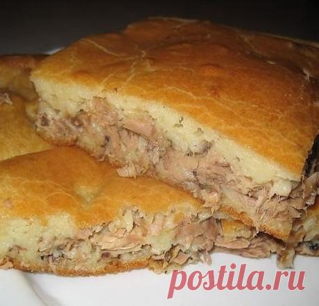 БЫСТРЫЙ РЫБНЫЙ ПИРОГ С КОНСЕРВОЙ И РИСА