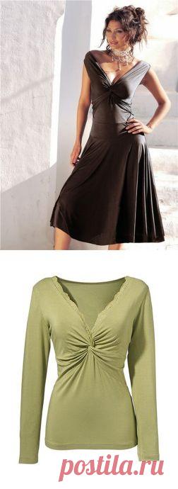 Выкройки одежды с необычным декоративным элементом «узел».