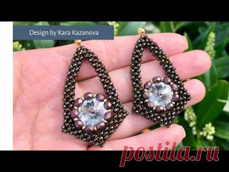 Beverly earrings tutorial | Cubic Right Angle Weave + Bezel | Beaded Earrings