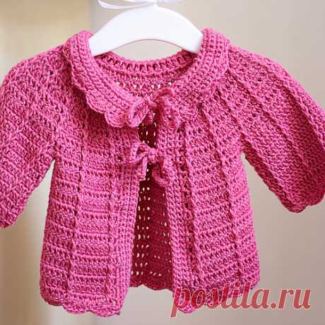 Детский кардиган крючком Candy Pink - Вяжи.ру
