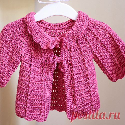 Детский кардиган крючком Candy Pink - Вяжи.ру