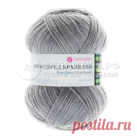 Пряжа Пехорка "Кроссбред Бразилии" №174 стальной купить по цене 149.00 в интернет-магазине ВсеНитки.рф