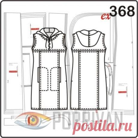 Выкройка платья с капюшоном - Porrivan Выкройка платья с капюшоном сделана для мягких тканей. Для кройки подходят различные варианты шерсти и хлопка, в том числе и трикотаж и джерси. Необычная