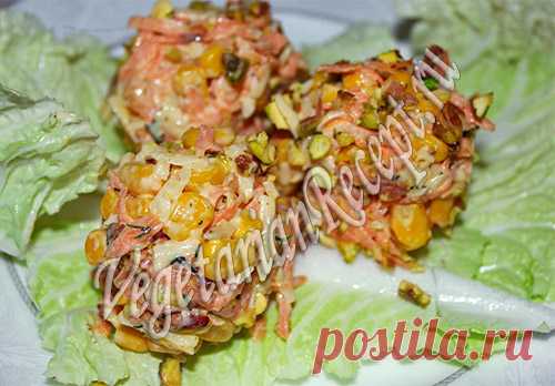 Закусочные шарики из сыра, с морковкой, орешками и кукурузой. Отличная закуска на скорую руку!