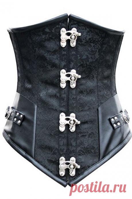 Браун ретро сексуальный баскский готический корсет зашнуровать стали костяком парчи стимпанк корсетные Underbust красный Balck S 2XL купить на AliExpress