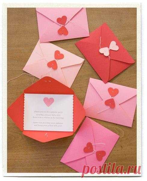 Любовные записочки в конвертиках 💌 / Рукоделие