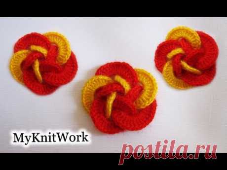 Crochet flower. Tutorial. Роза крючком.