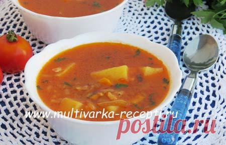 Овощной суп с рисом в мультиварке