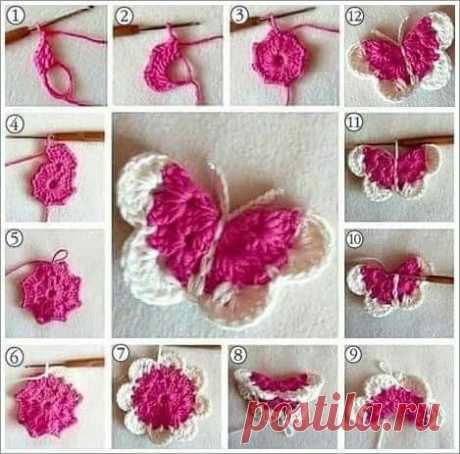 Бабочки крючком