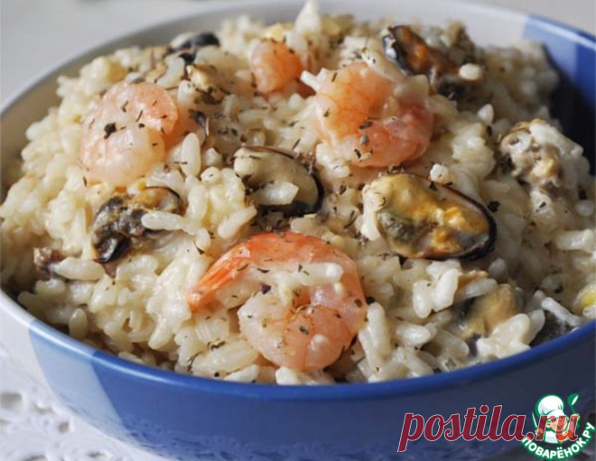 Сливочное ризотто с морепродуктами – кулинарный рецепт
