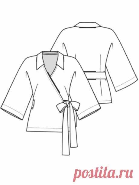 Блузка с запахом - выкройка № 3 из журнала 1/2022 Knipmode Fashionstyle – выкройки блузок на Burdastyle.ru Knipmode Fashionstyle 1/2022. Выкройка: 3.