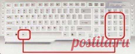 Некоторые комбинации для ввода символов с клавиатуры.