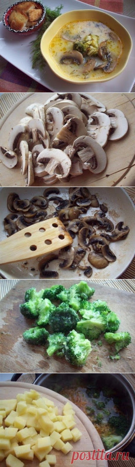 Самые вкусные рецепты: Сырный суп (с шампиньонами и брокколи)