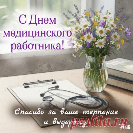 Поздравляю с профессиональным праздником — днём медицинского работника! Будьте всегда преданны вашей самой гуманной профессии на Земле, и пусть она приносит вам радость и удовлетворение. Открытки на День медицинского работника!