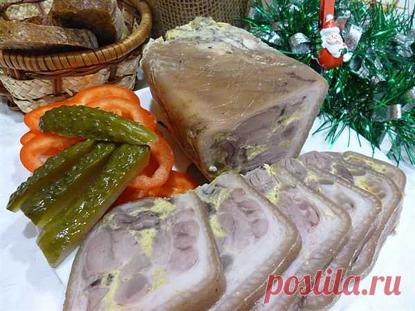 Закуски к пиву: Рулет из свиной рульки (голяшки).