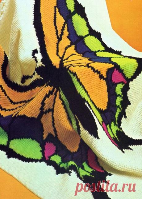 Плед &quot;Butterfly&quot; (вязание крючком, схема) .