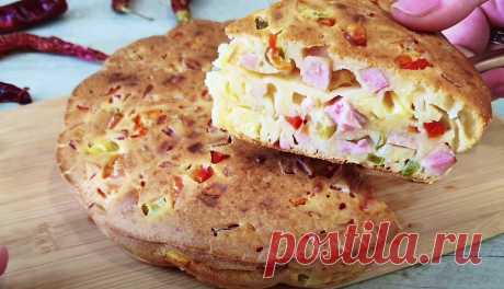 Рецепт закусочного пирога, который по вкусу не уступает привычной пицце, но гораздо проще и быстрее | Веселая Морковка | Пульс Mail.ru
