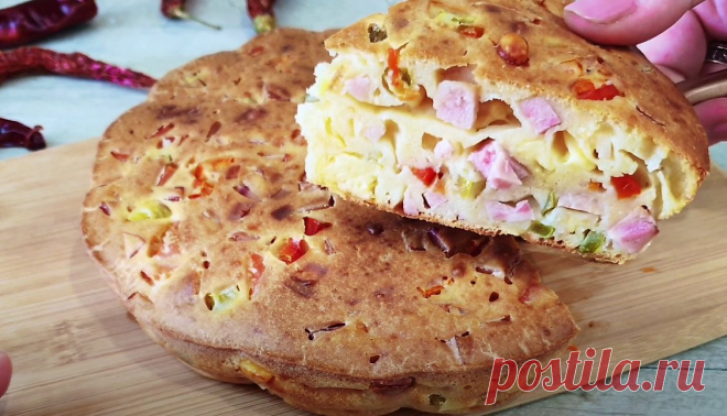 Рецепт закусочного пирога, который по вкусу не уступает привычной пицце, но гораздо проще и быстрее | Веселая Морковка | Пульс Mail.ru