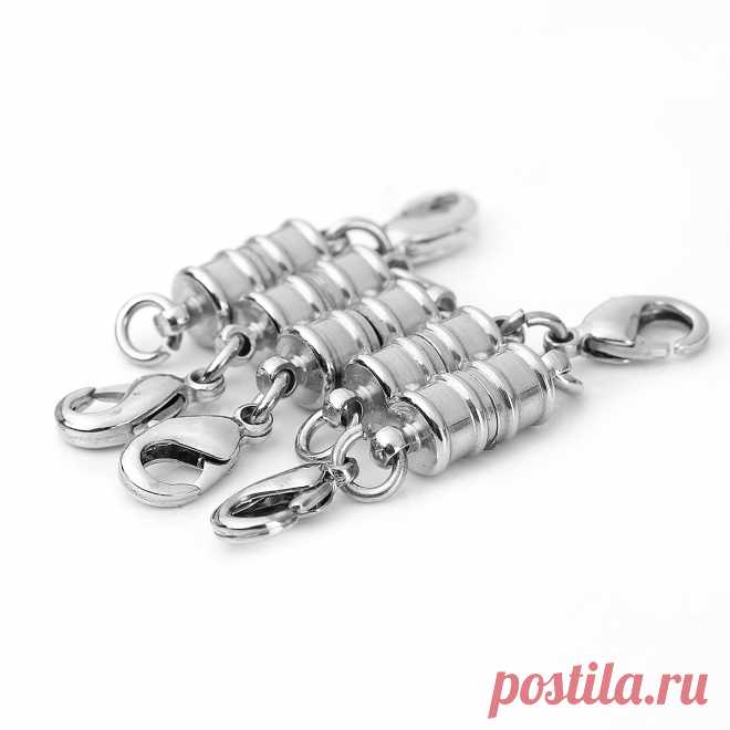 DoreenBeads Латунь Магнитные Застежки Для Ожерелья Ювелирных Изделий Браслет Цилиндра Серебряный Тон С Когтя Омара Застежка 34 мм х 7 мм, 5 Шт. купить на AliExpress