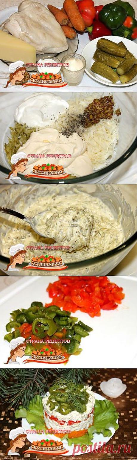 Салат слоеный с курицей