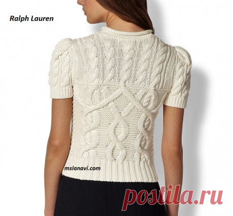 Вязаный топ спицами от Ralph Lauren | Вяжем с Лана Ви