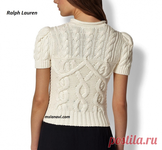 Вязаный топ спицами от Ralph Lauren | Вяжем с Лана Ви