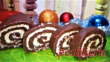 Простой и вкусный домашний рулет без выпечки «Bounty» Рецепт очень вкусного домашнего торта из печенья, без выпечки в виде шоколадного рулета с кокосовым наполнителем! Домашняя выпечка, шоколадный рулет — «Баунти», замечательный десерт на ваш новогодний стол!!!